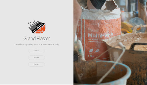 Screenshot of the Grand Plaster website design