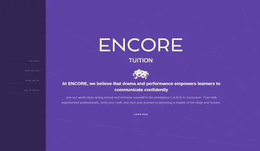 Ribble Valley based Encore Tuition home page screenshot